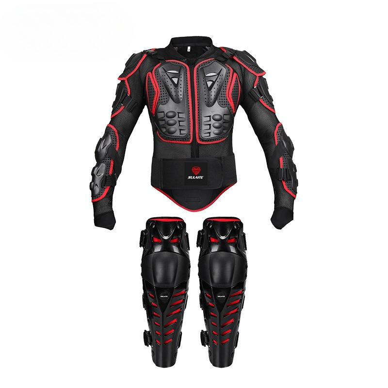 Motorcycle Gear Urban - ชุดเกราะป้องกันสำหรับขี่มอเตอร์ไซค์ พร้อมแผ่นรองเข่า อุปกรณ์ป้องกันสำหรับขี่ออฟโรดและในเมือง ชุดมอเตอร์ครอส เสื้อผ้ามอเตอร์ครอส