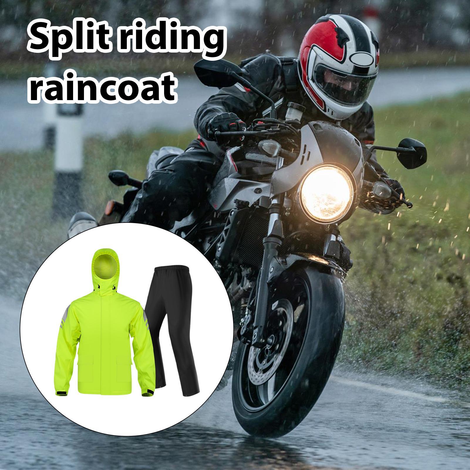 Motorcycle Gear Rain - ชุดกันฝนสำหรับผู้ชาย เสื้อกันฝนระบายอากาศได้ ชุดกันฝนสำหรับขี่มอเตอร์ไซค์ เหมาะสำหรับการเดินป่า ขี่จักรยาน ตั้งแคมป์