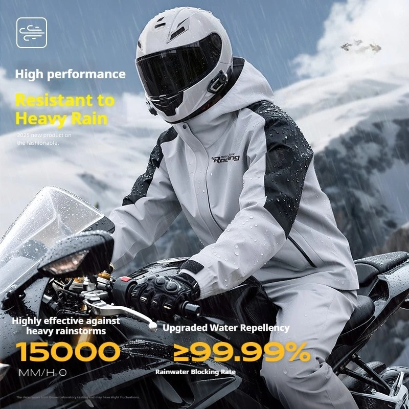 Motorcycle Gear Rain - ชุดกันฝนสำหรับขี่มอเตอร์ไซค์แบบแยกชิ้น ป้องกันฝนตกหนัก กันน้ำ สำหรับผู้ขับขี่ชาย ชุดขี่มอเตอร์ไซค์กลางแจ้ง