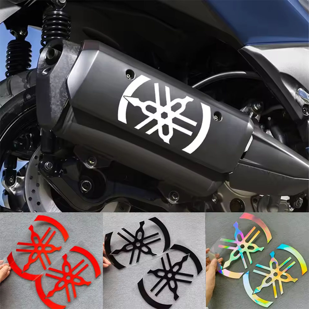 Motorcycle Gear Helmets - 1 ชุด/2 ชิ้นสติกเกอร์สะท้อนแสงเลเซอร์สำหรับยามาฮ่าหมวกกันน็อคมอเตอร์ไซค์กล่องท้ายอุปกรณ์ตกแต่งกันน้ำสติ๊กเกอร์ตกแต่ง