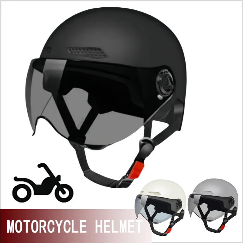 Motorcycle Gear Urban - หมวกกันน็อคจักรยานไฟฟ้ารับรองมาตรฐาน 3C สำหรับผู้ใหญ่ 男女 ใช้ได้กับสกู๊ตเตอร์และมอเตอร์ไซค์ หมวกครึ่งใบ