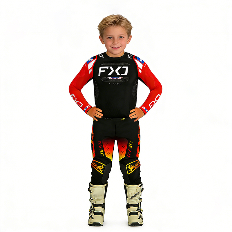 Motorcycle Gear Kids - ชุดแข่งรถมอเตอร์ครอสสำหรับเด็ก เสื้อเจอร์ซีย์และกางเกงมอเตอร์ไซค์ ชุดเด็กชายหญิง ชุดแข่งรถเยาวชน พร้อมบริการปรับแต่งหมายเลขและชื่อ