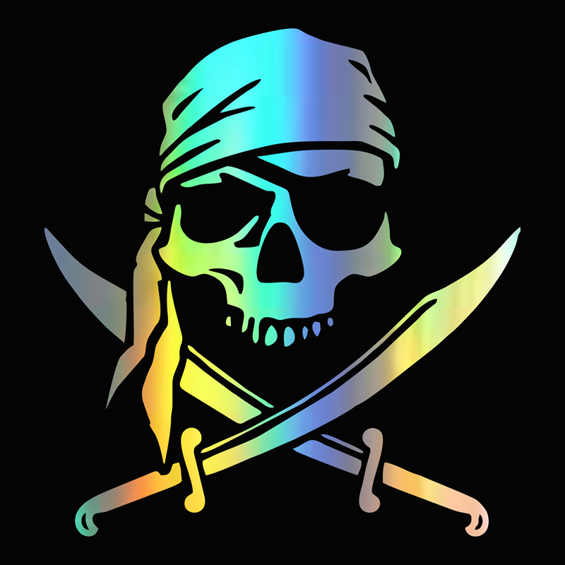 Motorcycle Gear Protection - G172 แฟชั่นที่กําหนดเอง Pirate Skull decal สําหรับรถจักรยานยนต์,