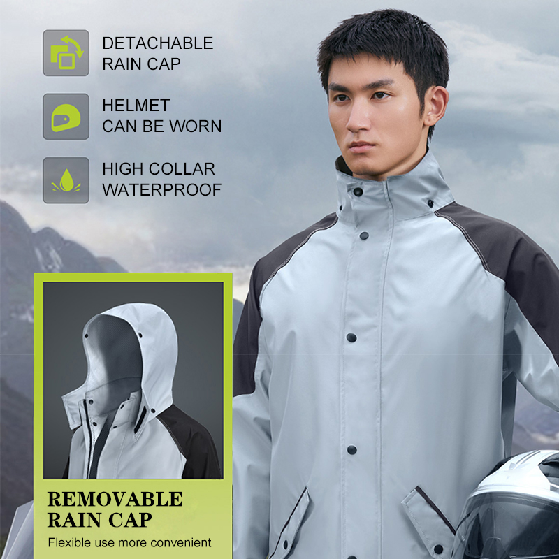 Motorcycle Gear Rain - ชุดกันฝนสำหรับผู้ชายและผู้หญิง เสื้อแจ็คเก็ตและกางเกงสะท้อนแสง ชุดกันฝนสำหรับขี่มอเตอร์ไซค์ กันน้ำ ระบายอากาศได้ดี