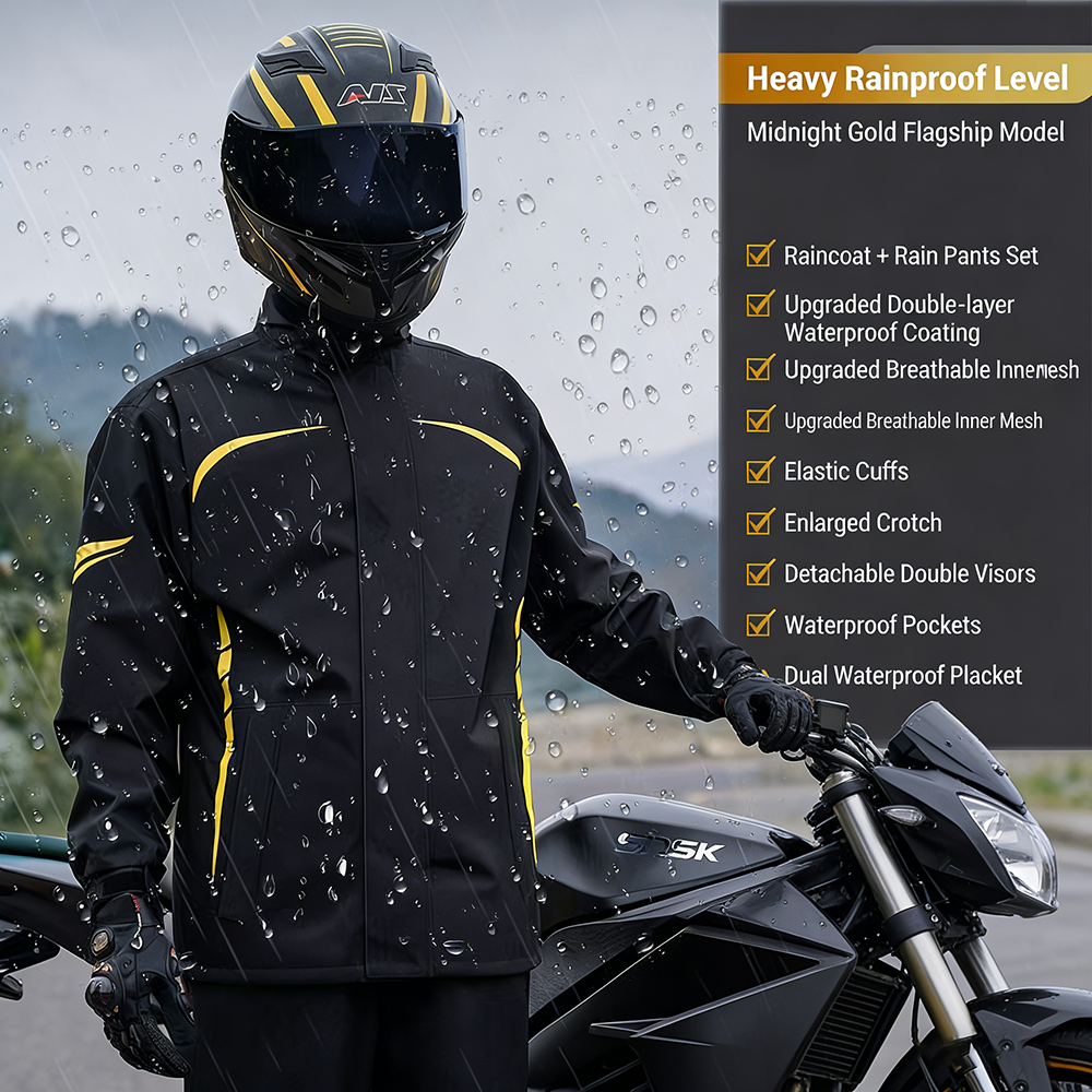Motorcycle Gear Rain - ชุดกันฝนสำหรับขี่มอเตอร์ไซค์ ชายหญิง ชุดกันฝนแบบกันน้ำ พร้อมกางเกง ป้องกันลม สะท้อนแสง