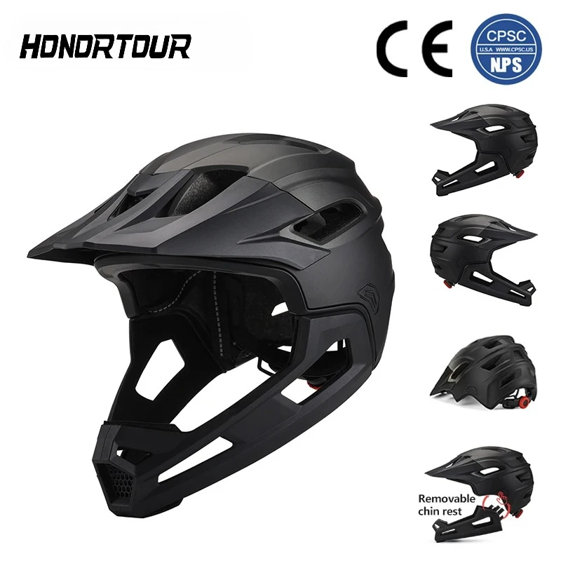 Motorcycle Gear Kids - อีสต์นีอาร์หมวกกันน็อคสำหรับผู้ใหญ่ Mtb จักรยานแบบเต็มหน้าแบบถอดได้ชิ้นเดียวหมวกนิรภัยสำหรับขี่มอเตอร์ไซค์ป้องกันศีรษะกลางแจ้ง