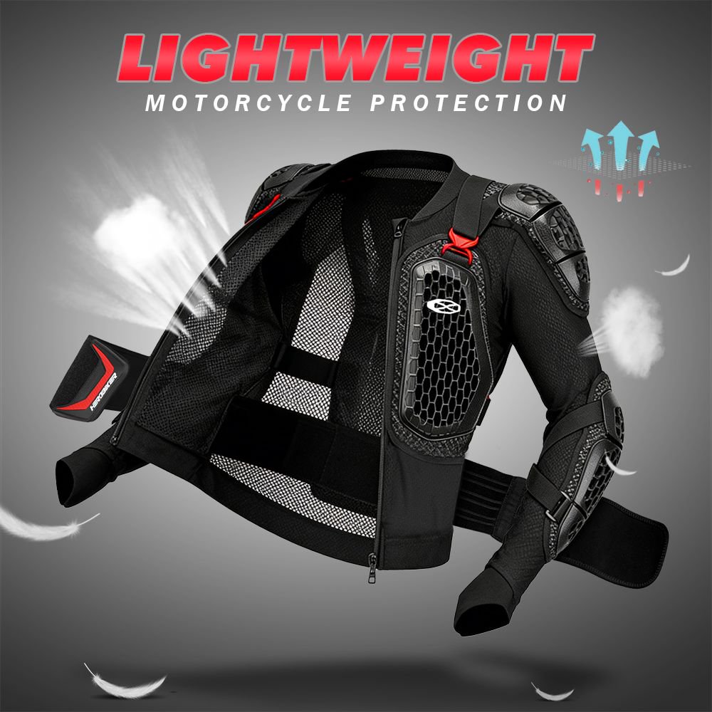 Motorcycle Gear For Summer - เสื้อแจ็คเก็ตมอเตอร์ไซค์ระบายอากาศสำหรับฤดูร้อน ชุดเกราะป้องกันทั้งตัวสำหรับผู้ชาย เกราะป้องกันหน้าอกสำหรับขี่มอเตอร์ไซค์ อุปกรณ์ป้องกันสำหรับการแข่งรถวิบาก อุปกรณ์ป้องกันสำหรับขี่มอเตอร์ไซค์