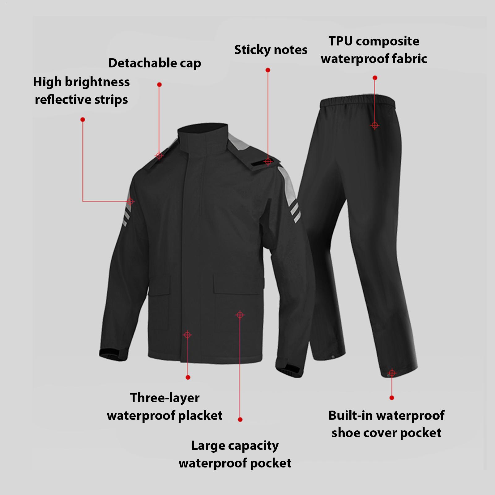 ชุดกันฝนสำหรับผู้ชาย เสื้อกันฝ - Motorcycle Gear Rain บทวิจารณ์และราคา