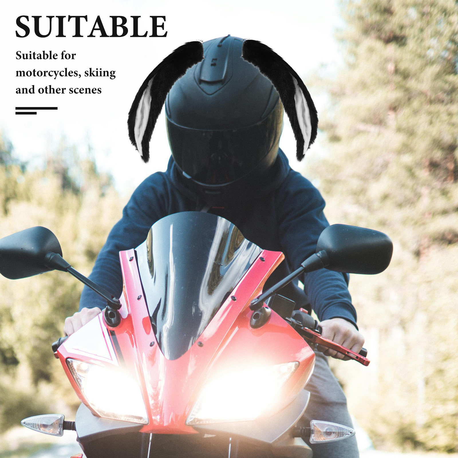 ชุดตกแต่งหูสัตว์แบบถอดได้สำหรั - Motorcycle Gear Helmets บทวิจารณ์และราคา