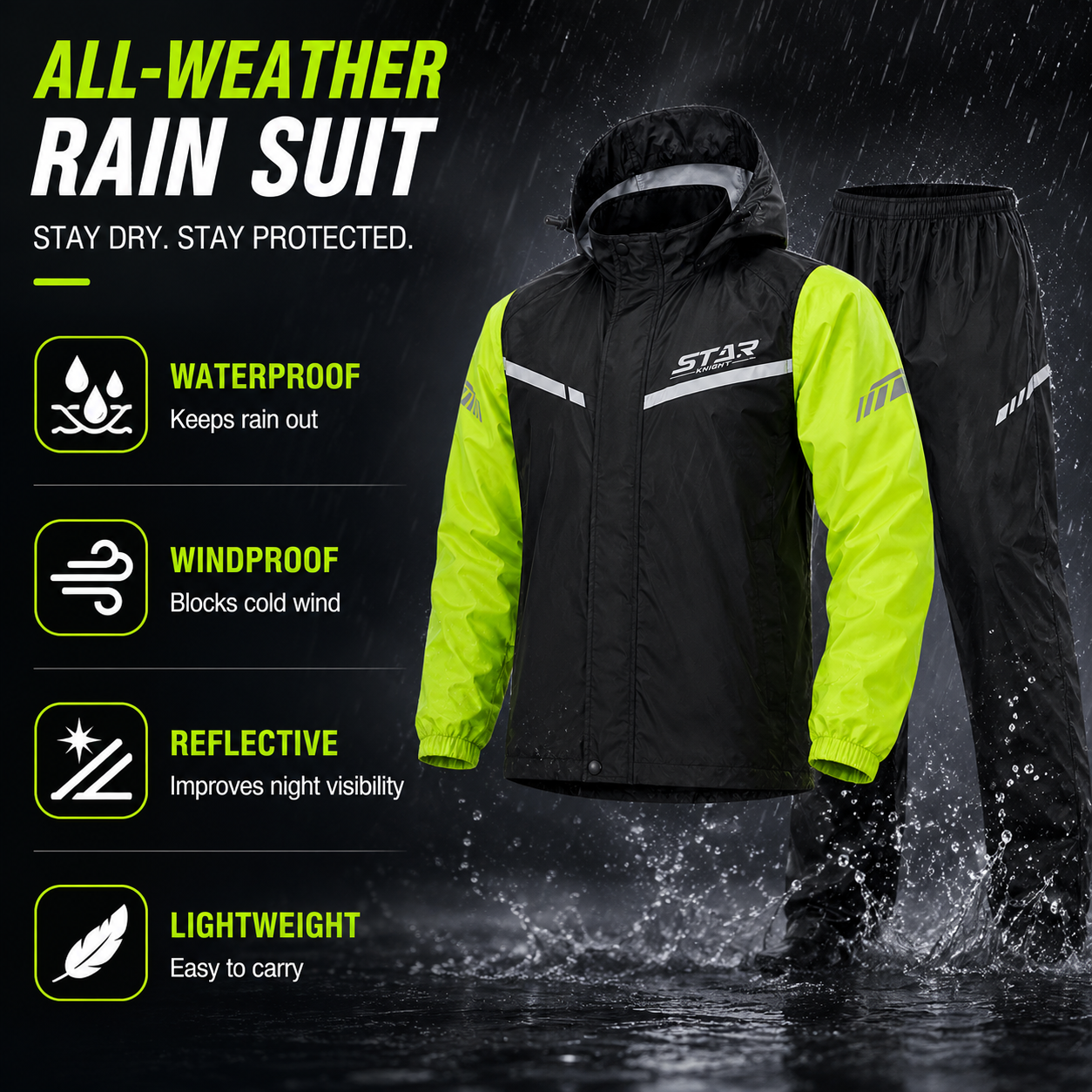 ชุดกันฝนสำหรับขี่มอเตอร์ไซค์ S - Motorcycle Gear Rain บทวิจารณ์และราคา