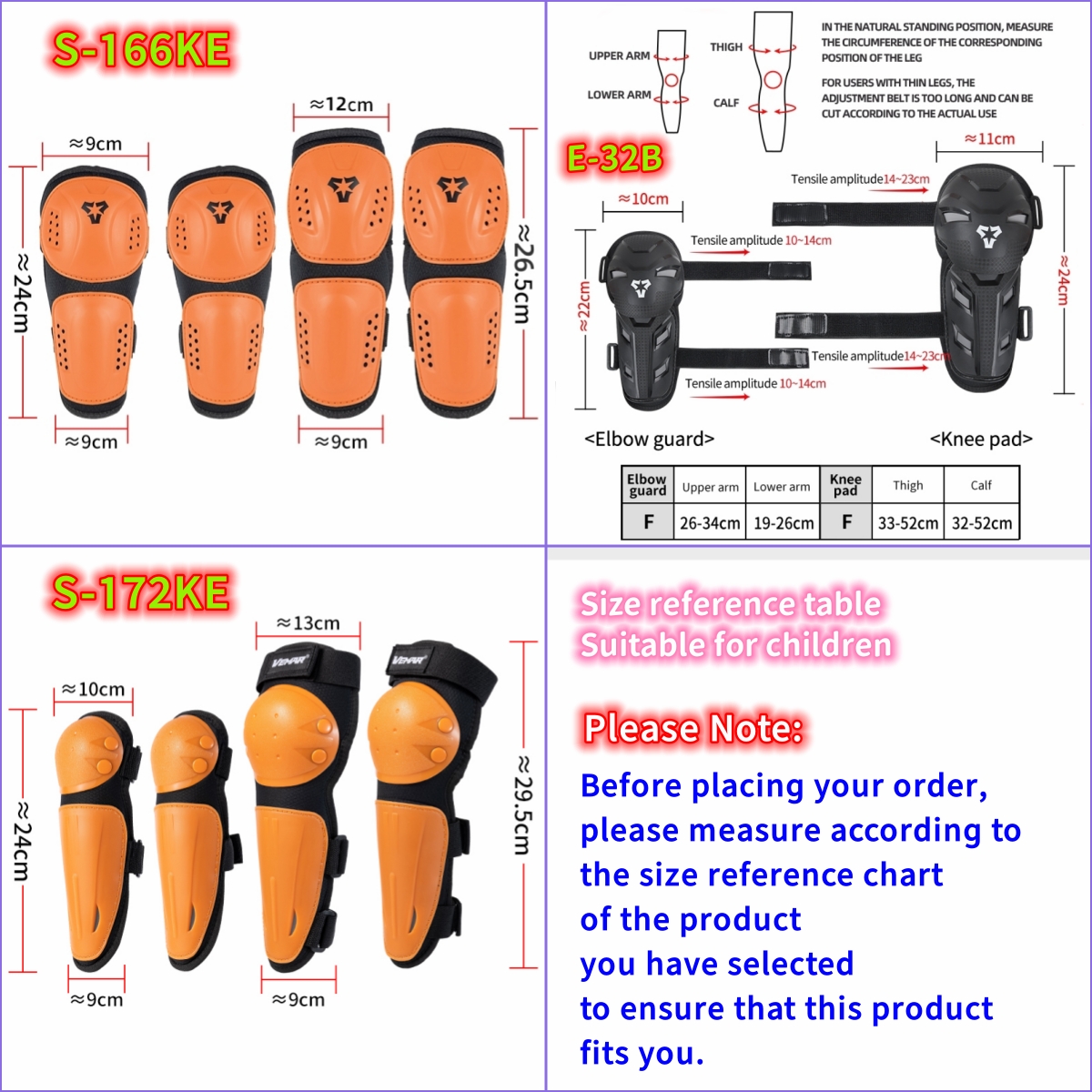 ชุดสนับเข่าและสนับศอก VEMAR สำ - Motorcycle Gear Kids บทวิจารณ์และราคา