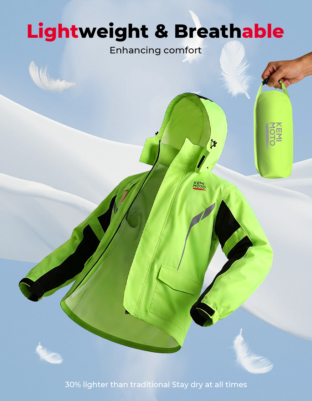 KEMIMOTO ชุดเสื้อกันฝนกันน้ำสำ - Motorcycle Gear Rain บทวิจารณ์และราคา