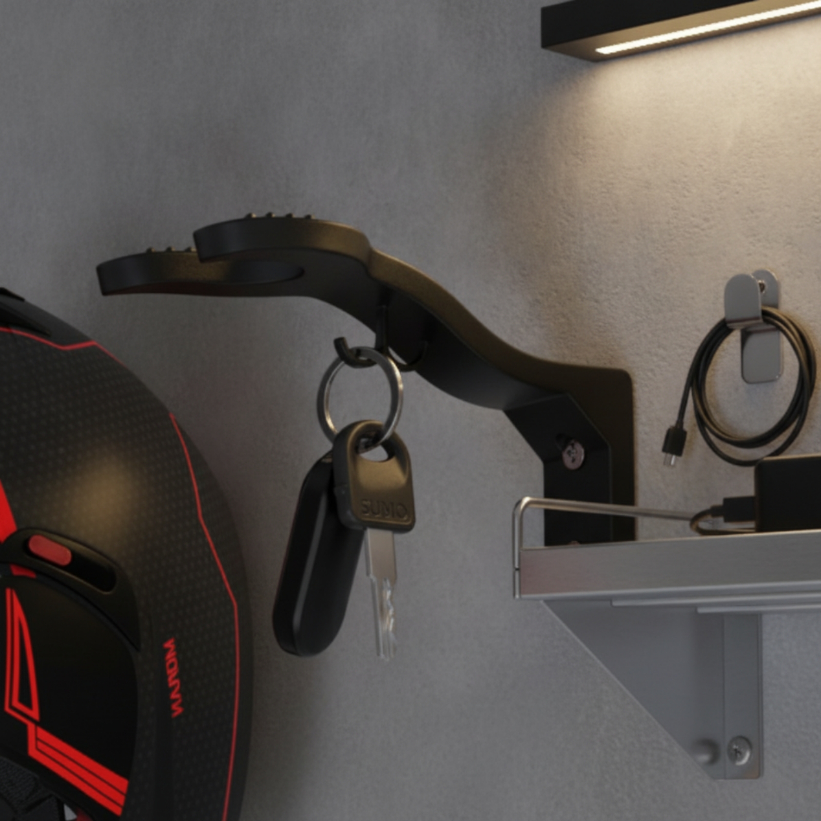 ที่แขวนหมวกอเนกประสงค์แบบติดผน - Motorcycle Gear Helmets บทวิจารณ์และราคา
