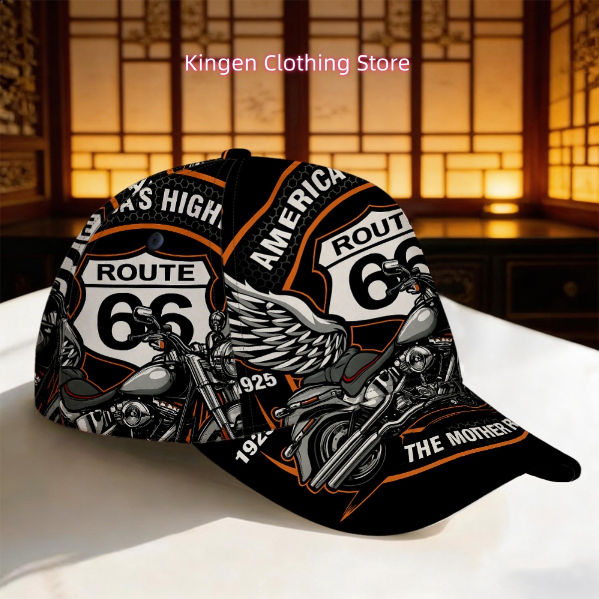 หมวกแก๊ปเบสบอลลายเรโทรสไตล์มอเ - Motorcycle Gear Pattern บทวิจารณ์และราคา