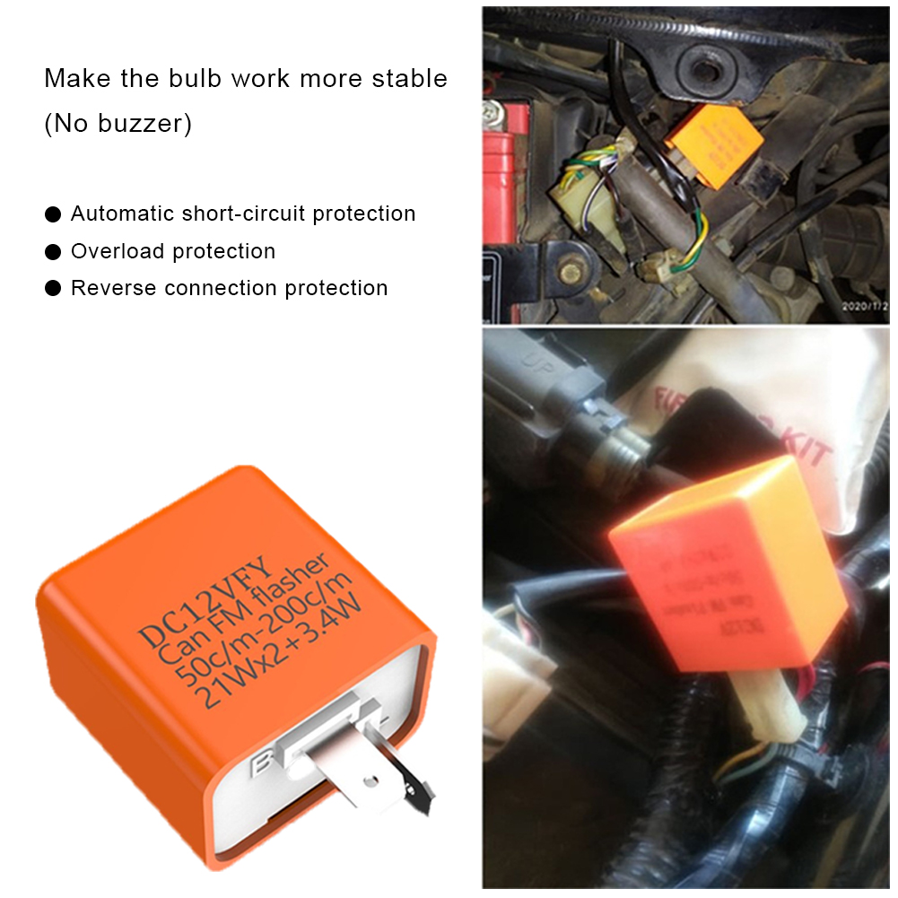 DV 12V LED แฟลชเชอร์ปรับได้ แฟ - Motorcycle Gear Protection บทวิจารณ์และราคา